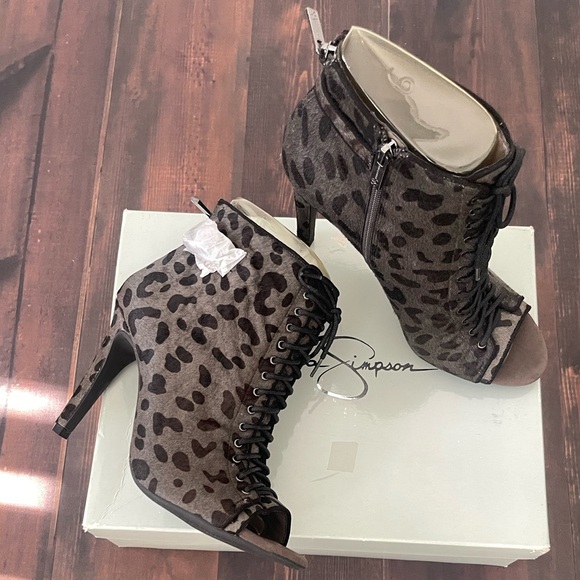 Jessica Simpson Cow Fur Booties - Picture 1 of 9